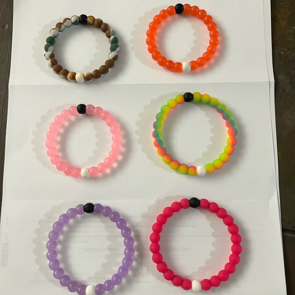 Set of 6  gently used Lokai bracelets size small and medium